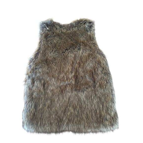 Evy’s Tree The Ivy Faux Fur Vest Women’s XS Brown Gray Lined Polyester - Picture 2 of 6